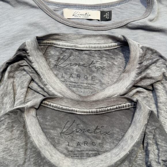 Kinetix Shirt Mens Large Gray Graphic Tee Lot 3 Love Is Blind Soft Crew - Picture 12 of 12